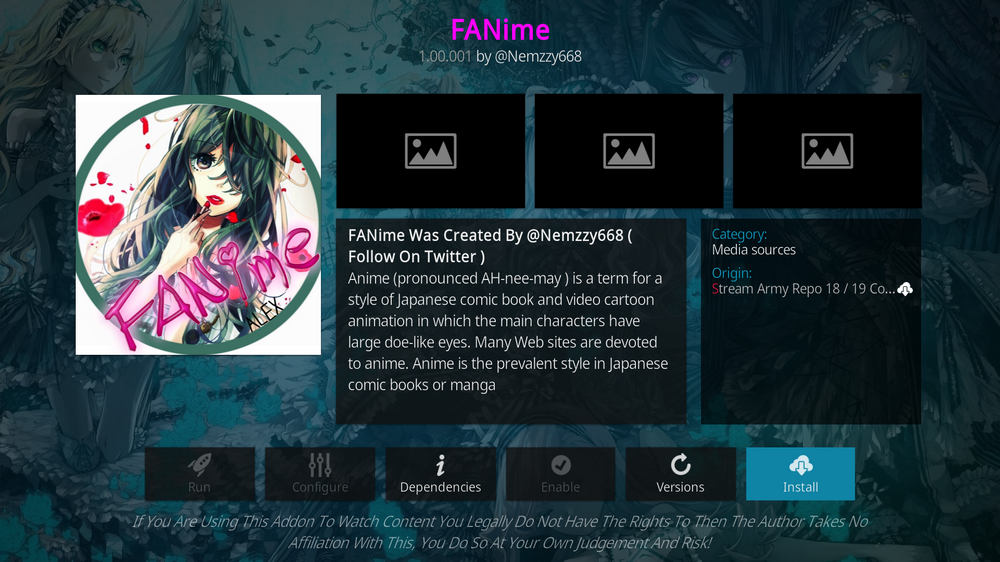 Install Kodi FANime addon