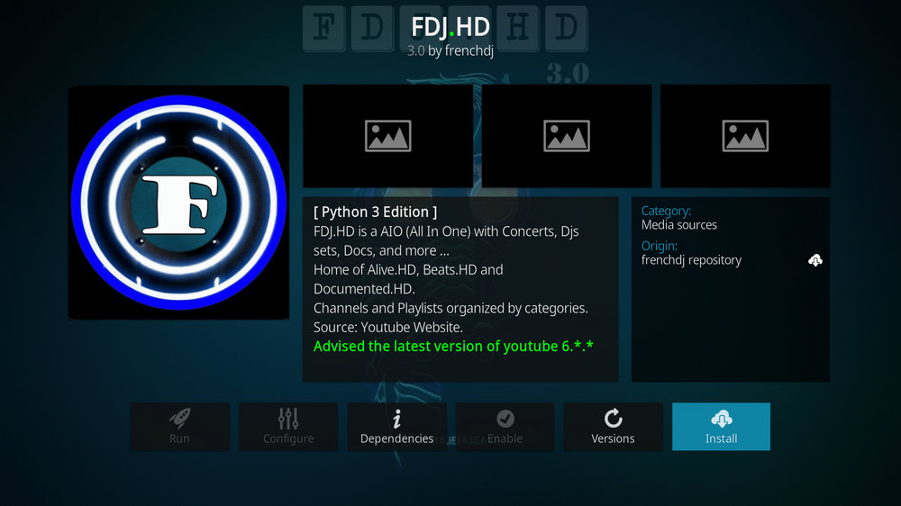 Install Kodi FDJ.HD addon