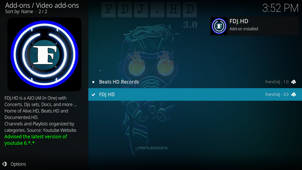 FDJ.HD addon installed