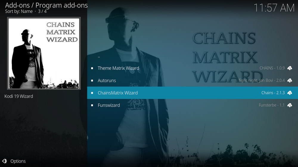 Select Chains Matrix Wizard