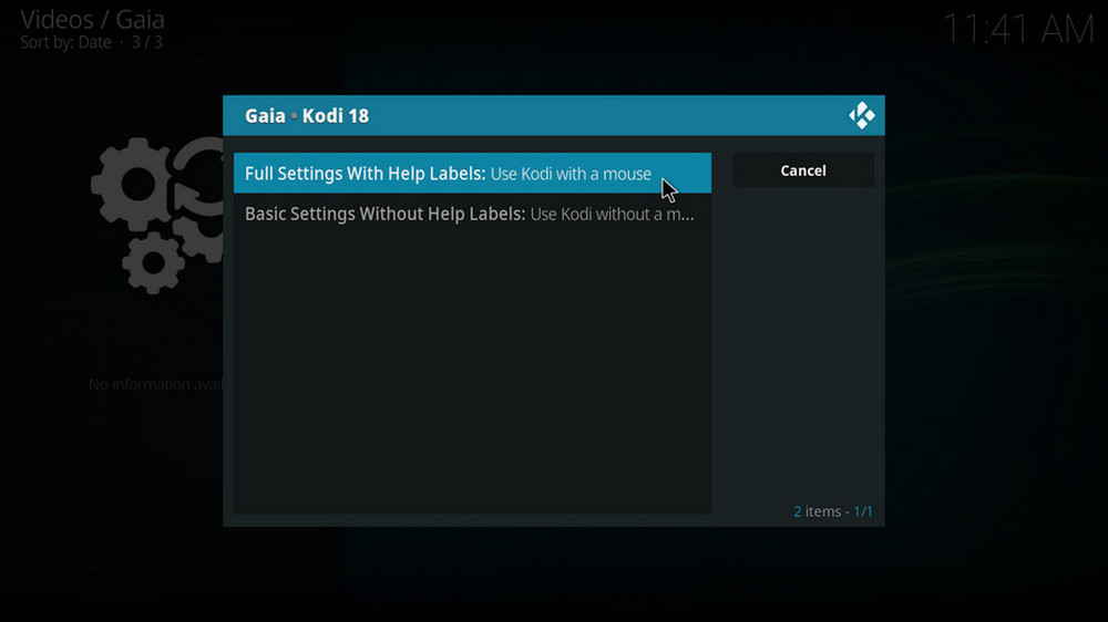 Adapt Gaia Settings