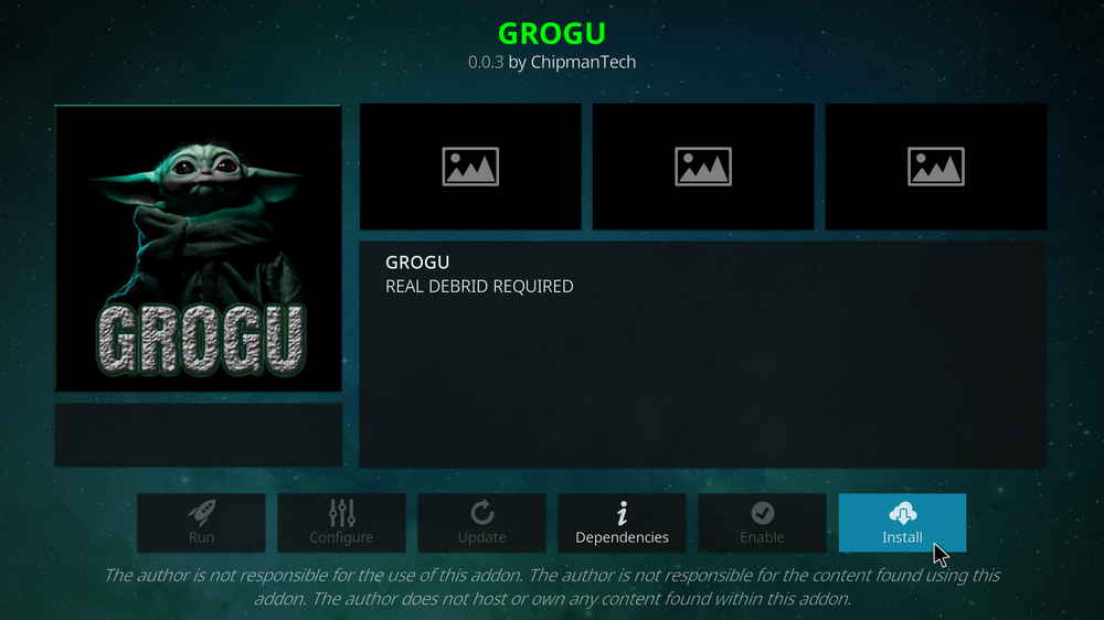 Install Kodi Grogu addon