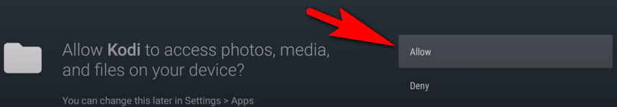 Allow Kodi access