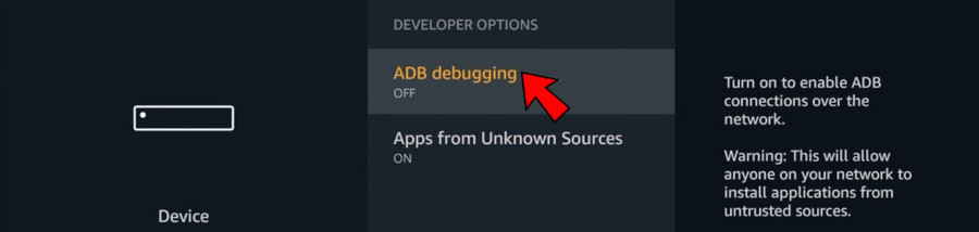 Switch on ADB debugging