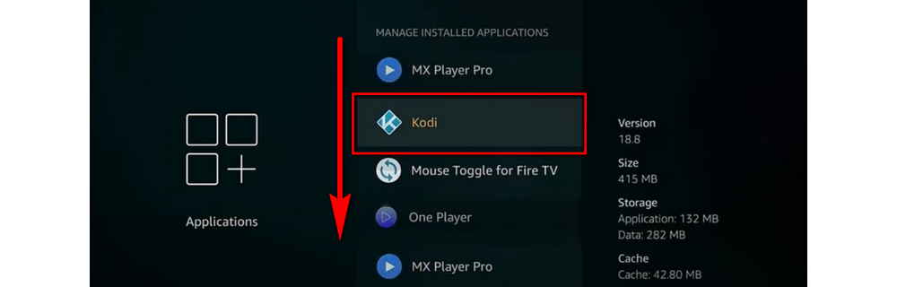 Select Kodi app