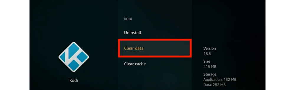 Clear Kodi app data