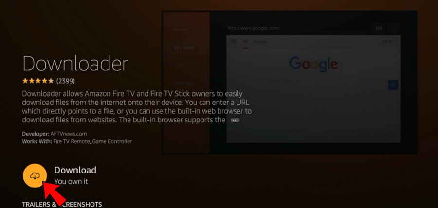 Install Downloader app on Firestick