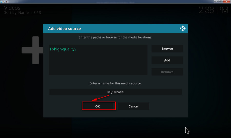 Rename the Folder for Kodi 