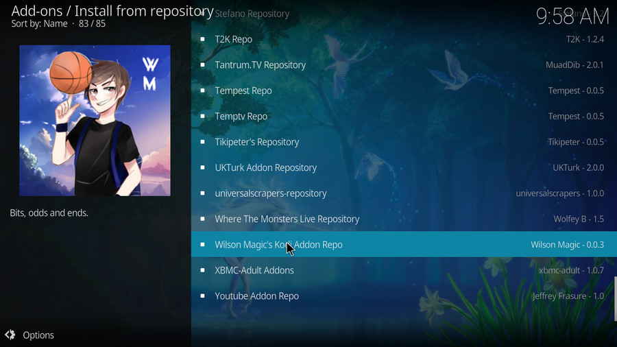 Select Wilson Magic's Kodi Addon Repo 