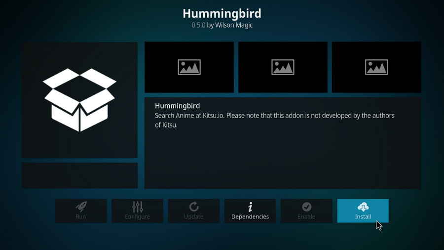 Install Kodi Hummingbird addon