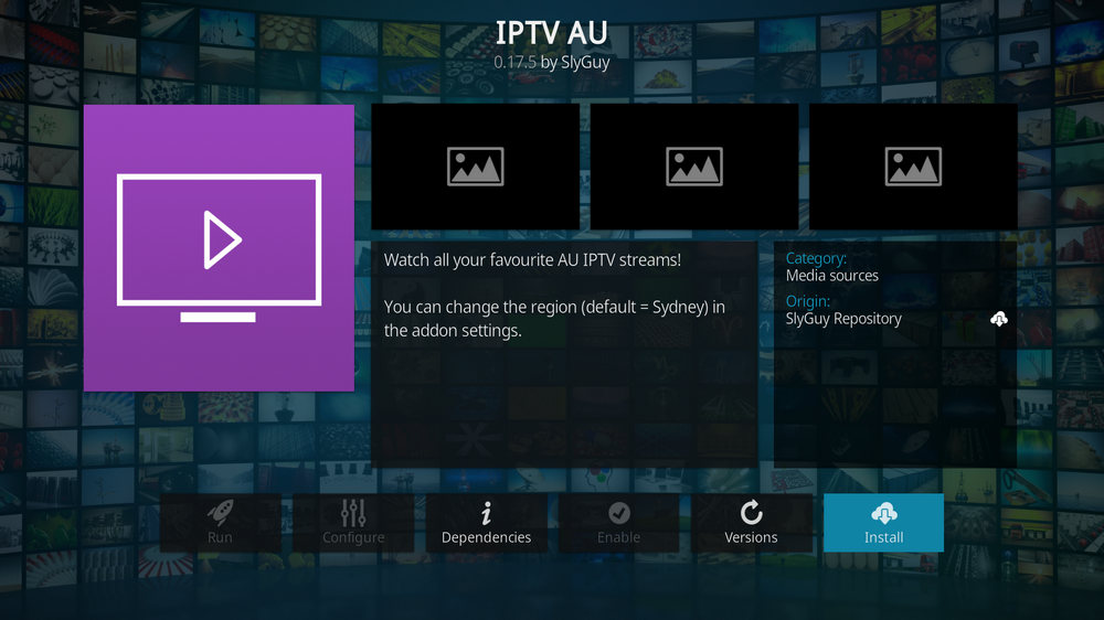 Install Kodi IPTV AU addon