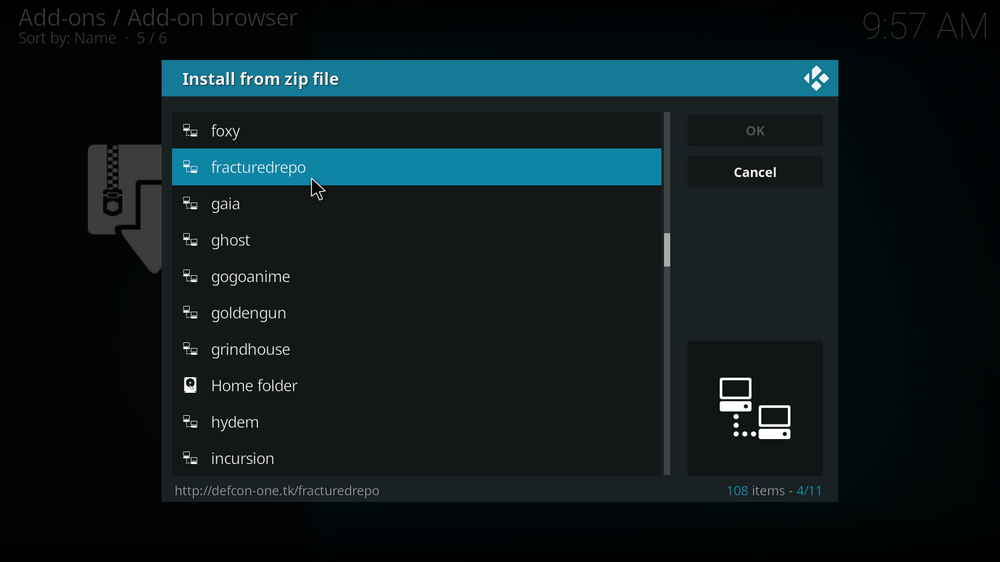 Select the source fracturedrepo