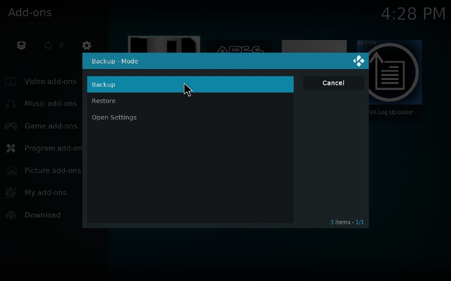 How to Back up Kodi 1