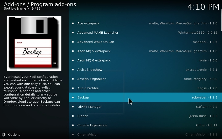 Kodi Backup Addon