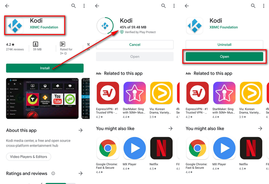 Install Kodi via Play Store