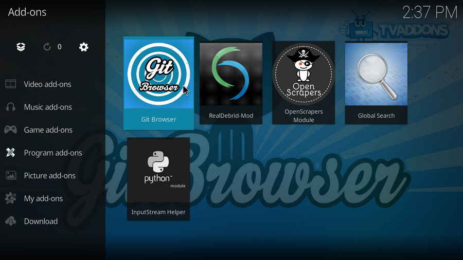 Kodi Git Browser