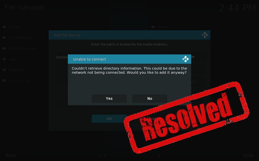 Kodi Could Not Connect to Repository