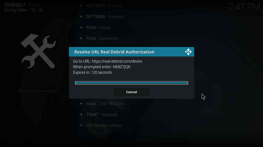 Authorization code generated