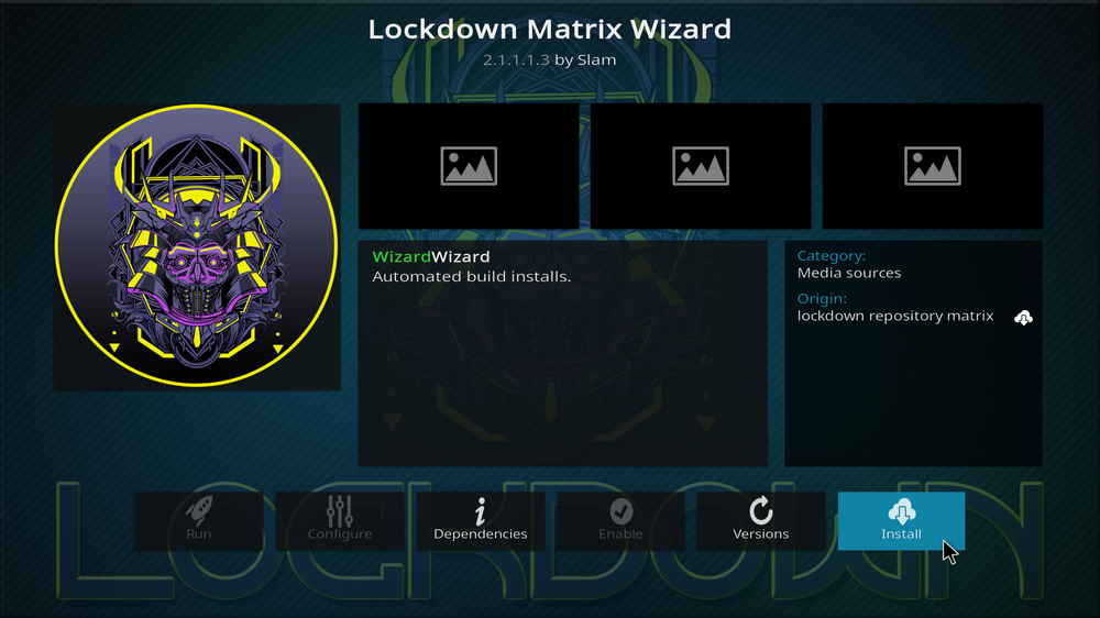 Install Kodi Lockdown Matrix Wizard addon