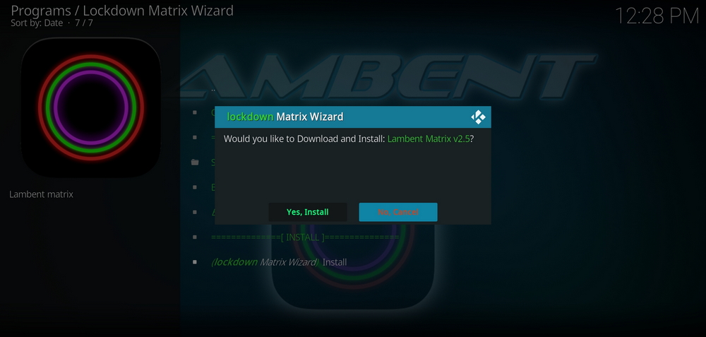 reboot Kodi when Lambent build installed