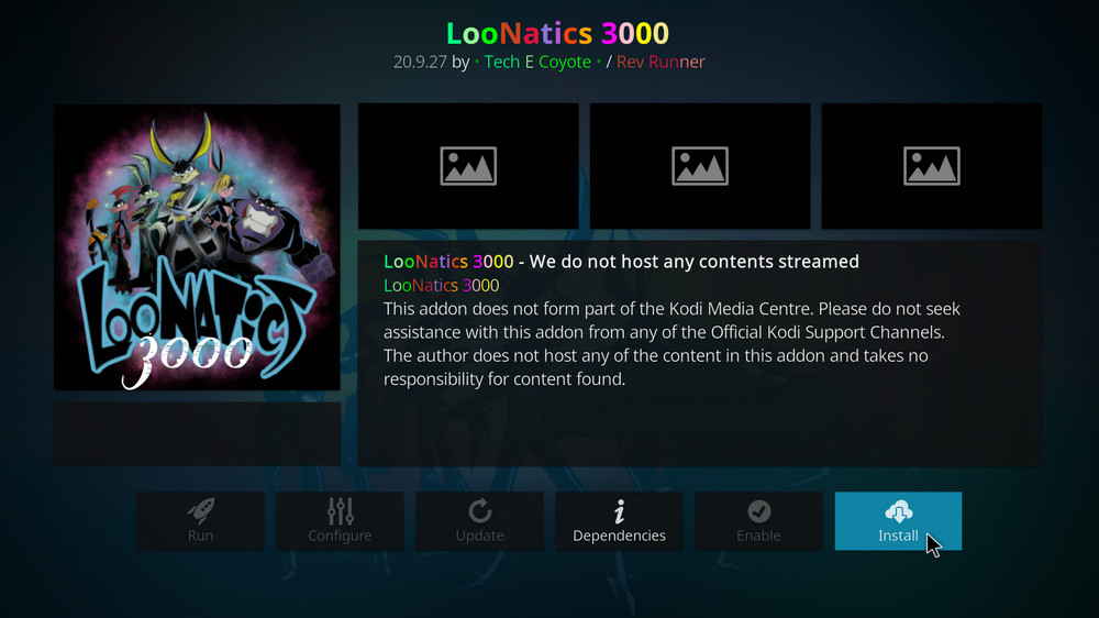 Install Kodi LooNatics 3000 addon