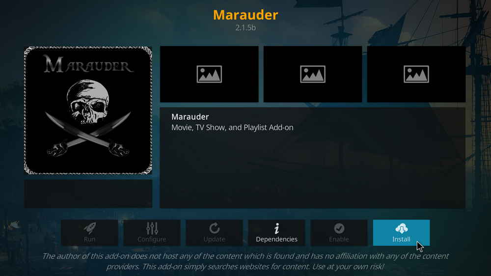 Install Kodi Marauder addon