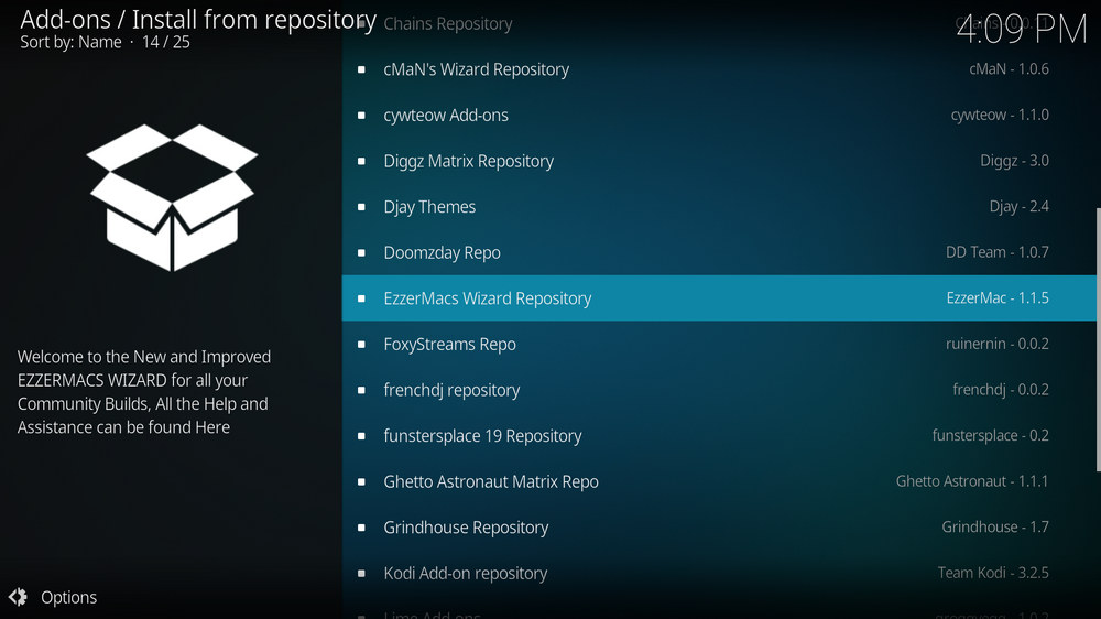 Select EzzerMacs Wizard Repository Repository