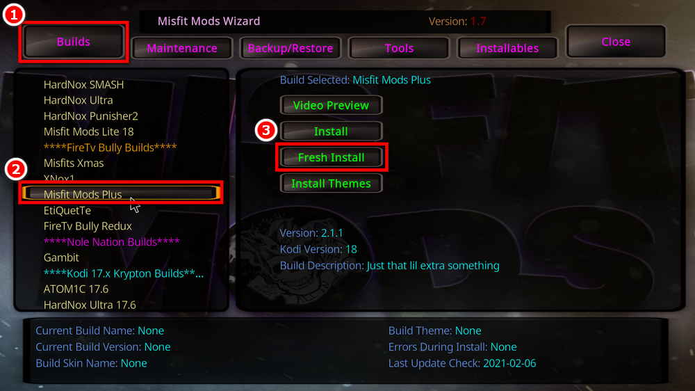 Install Misfit Mods Plus build