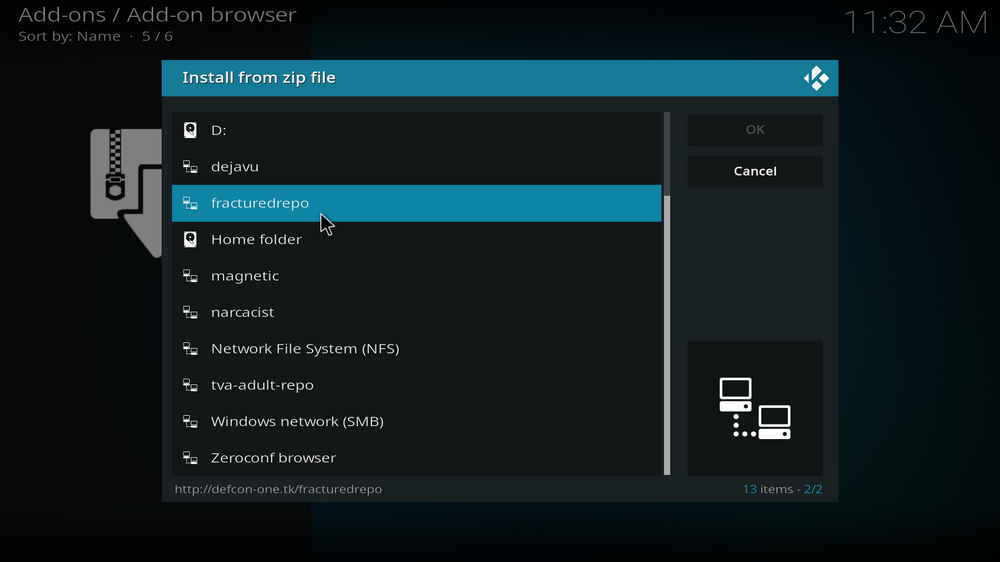 Select the source fracturedrepo