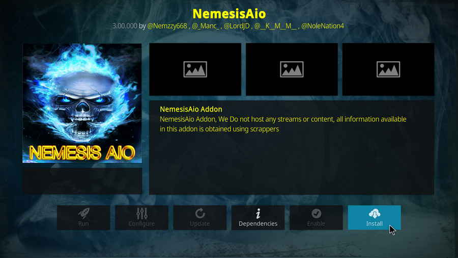 Install Kodi Nemesis AIO addon