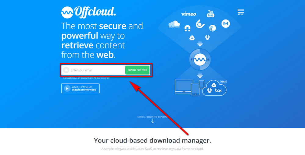 Create Offcloud account