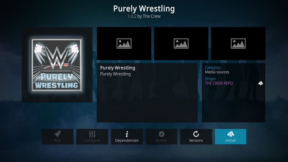 Install Kodi Purely Wrestling addon