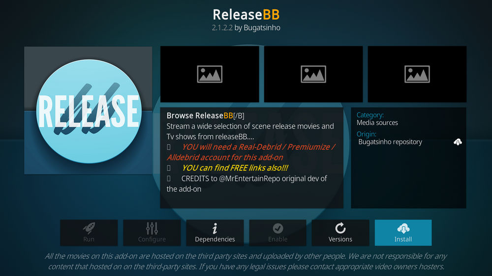 Install Kodi ReleaseBB addon