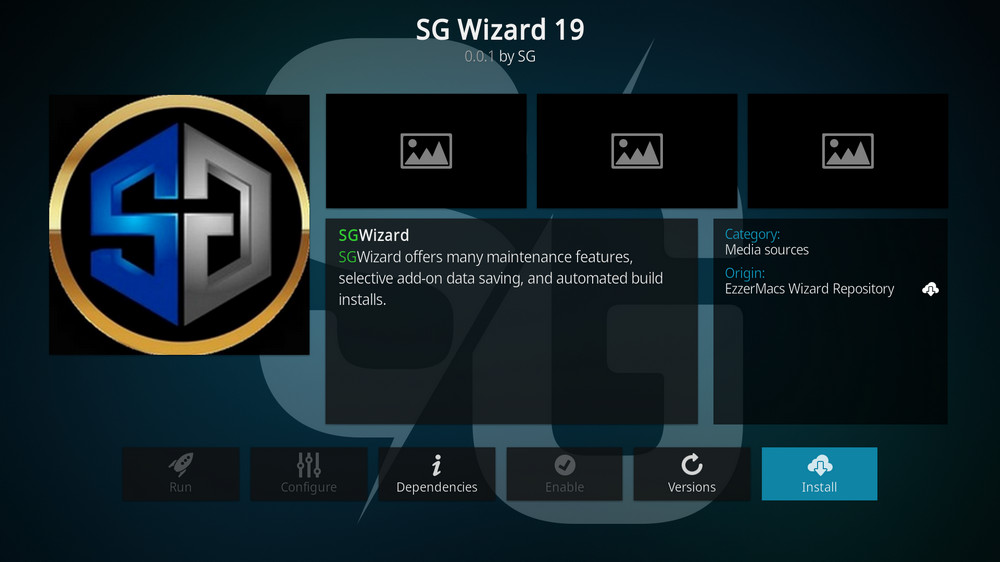 Install Kodi SG Wizard addon