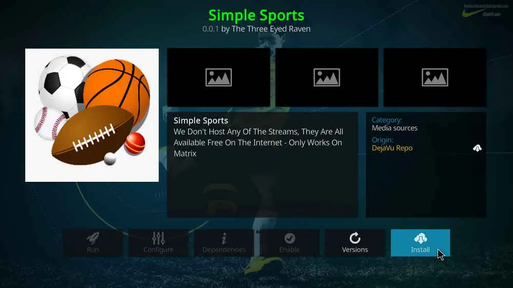 Install Kodi Simple Sports addon