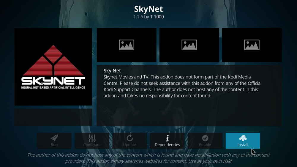 Install Kodi SkyNet addon