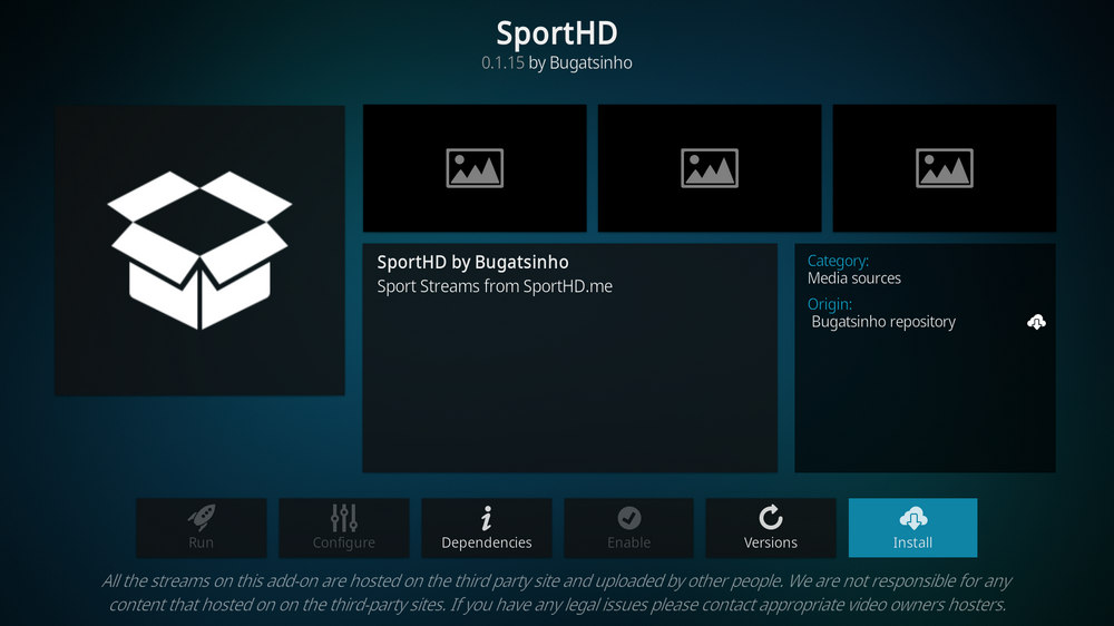 Install Kodi SportHD addon