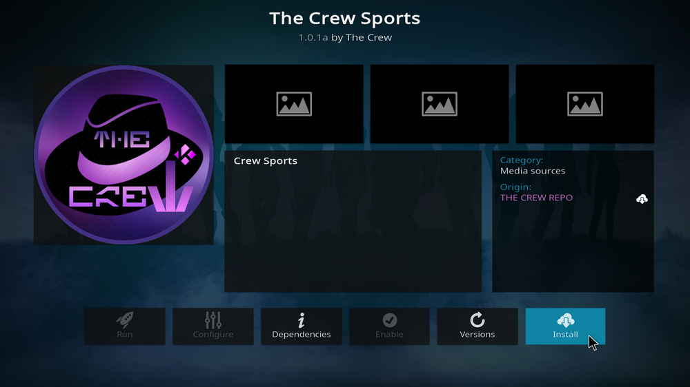 Install Kodi The Crew Sports addon