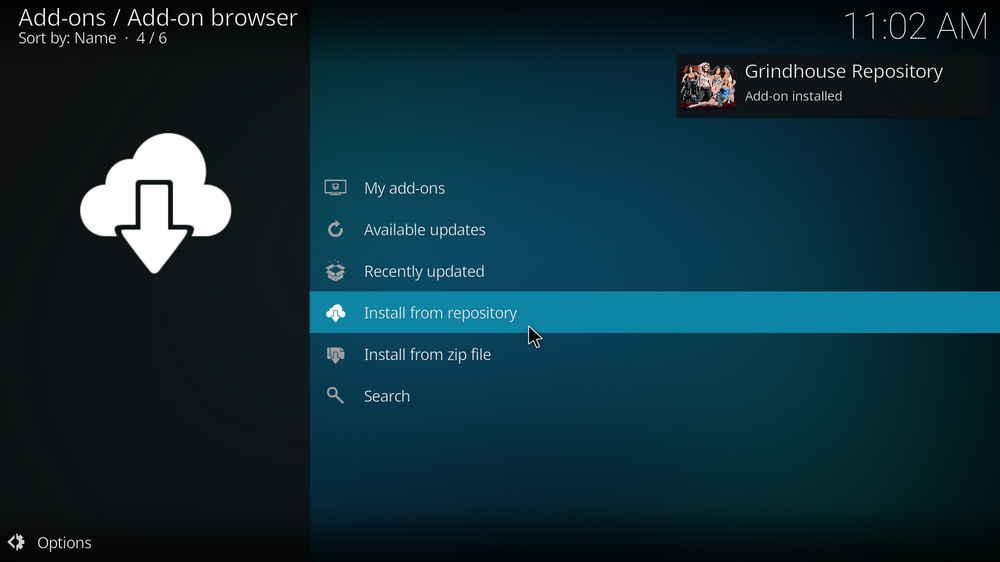 Grindhouse Repository Add-on installed
