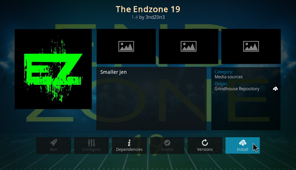 Install Kodi The Endzone addon