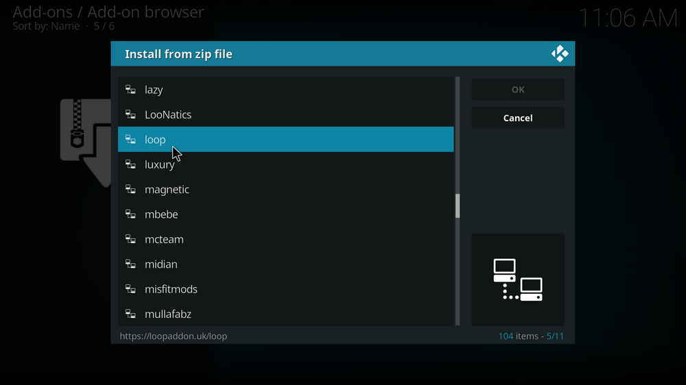 Select the source loop