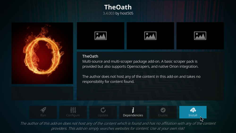 Install Kodi The Oath addon