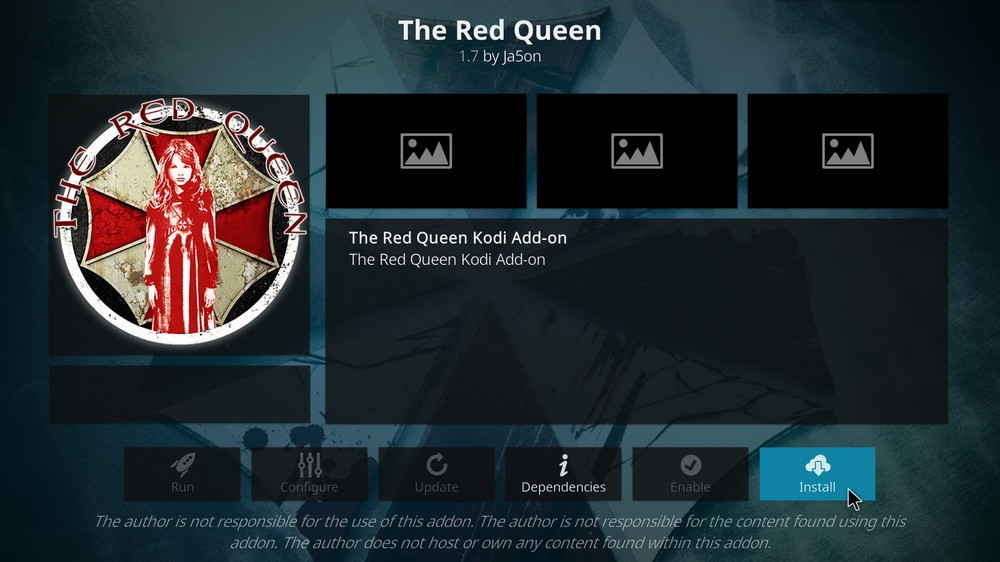 Install Kodi The Red Queen addon
