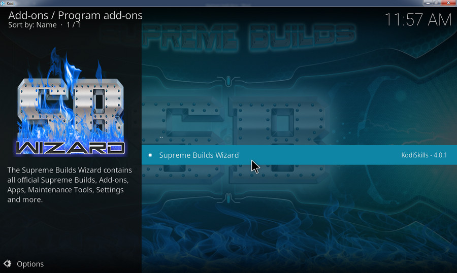 Select Supreme Builds Wizard 