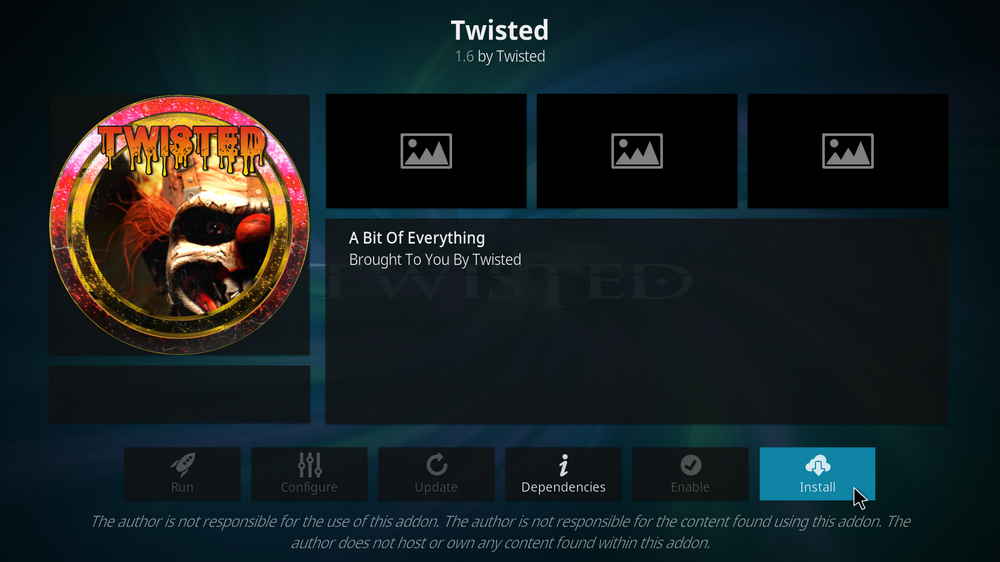 Install Kodi Twisted addon