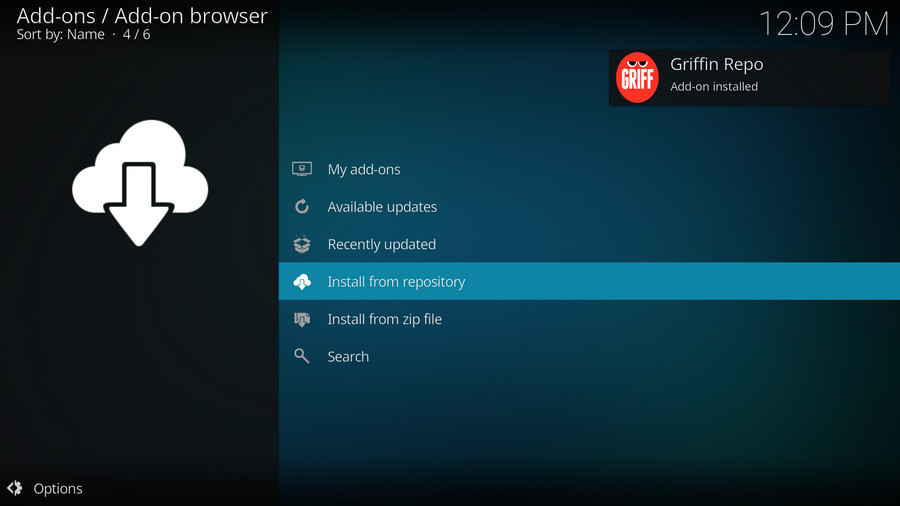 Griffin Repo Add-on installed