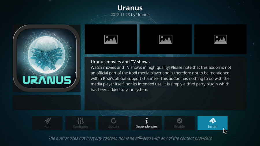Install Kodi Uranus addon