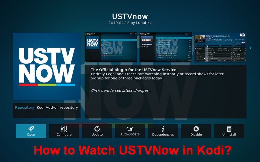 Kodi USTVNow Add-on Setup