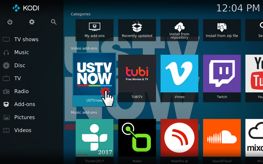 Run USTVNow in Kodi