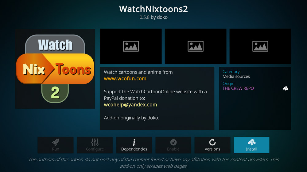 Install Kodi WatchNixtoons2 addon